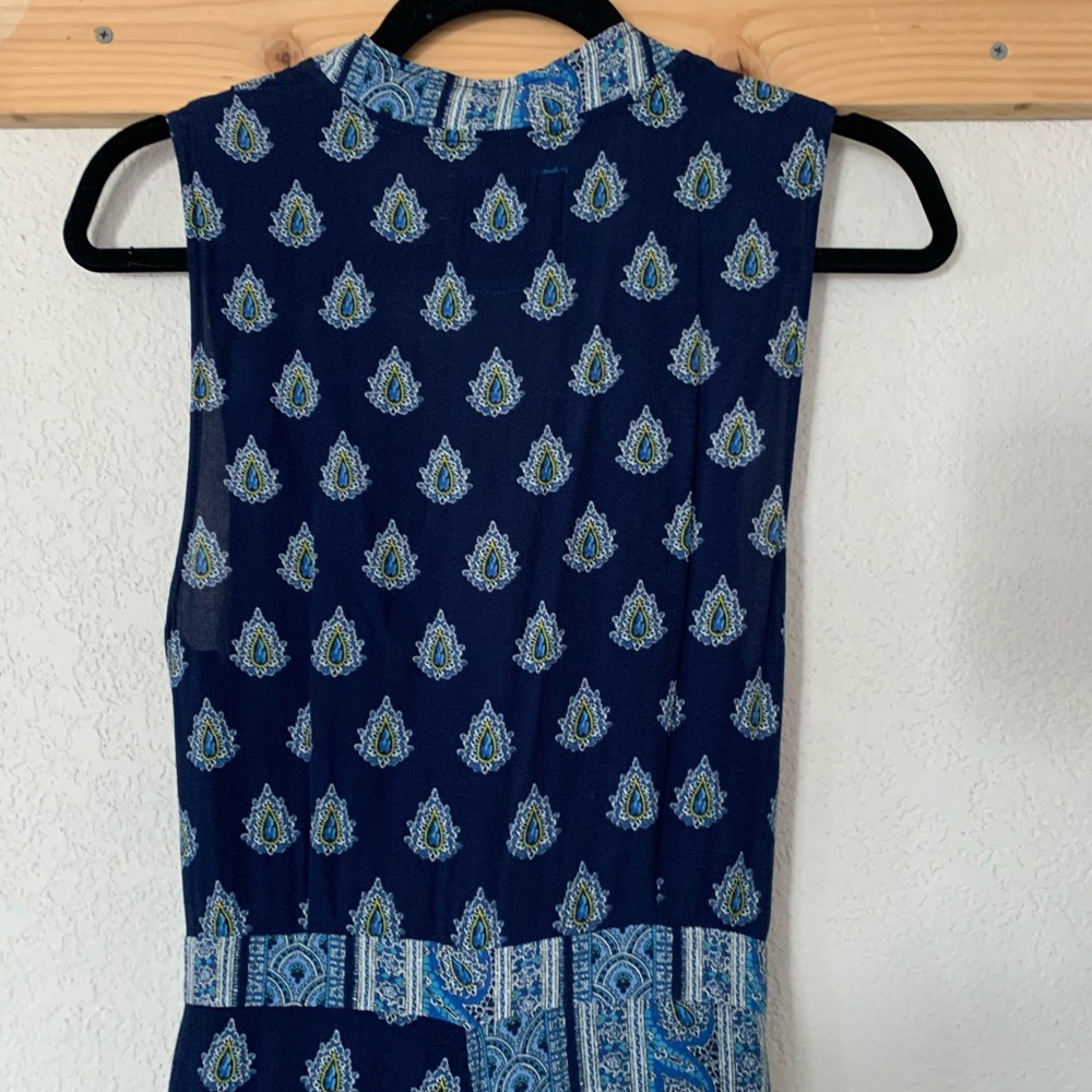 Anthropologie Blue Patterned Wrap Dress - Picture 12 of 12